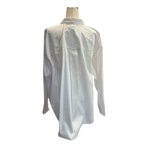 J Crew Womens Etienne Oversized Fit Long Sleeve Top~Size 2X~White Oxford NWT - Picture 6 of 11